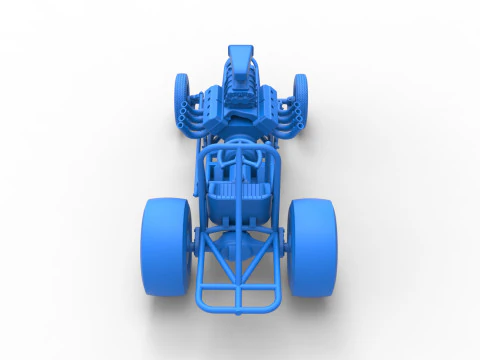 Vintage Front engine dragster Base Scale 1 to 25 3D Print Model