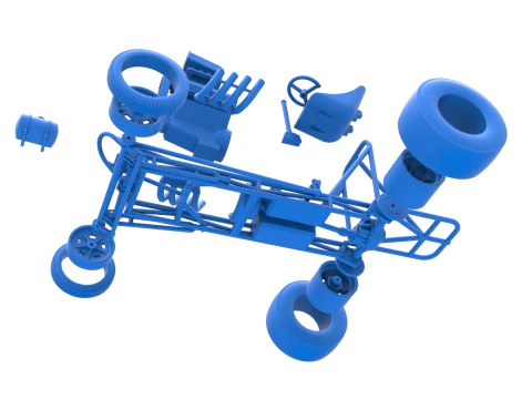Vintage Front engine dragster Base Scale 1 to 25 3D Print Model