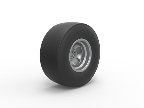 Rear wheel of vintage dragster Version 2 Scale 1 to 25 3D Baskı Modeli