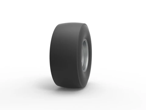 Rear wheel of vintage dragster Version 2 Scale 1 to 25 3D Print Model