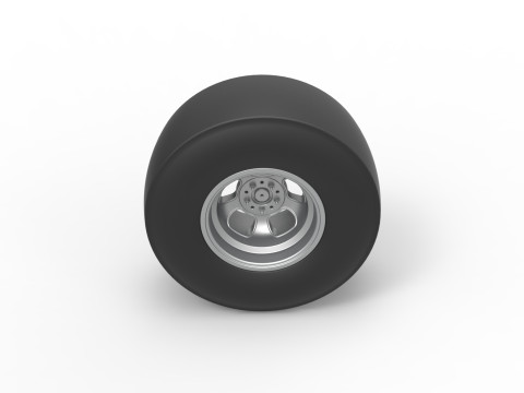 Rear wheel of vintage dragster Version 2 Scale 1 to 25 3D Baskı Modeli