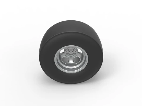 Rear wheel of vintage dragster Version 2 Scale 1 to 25 3D Print Model