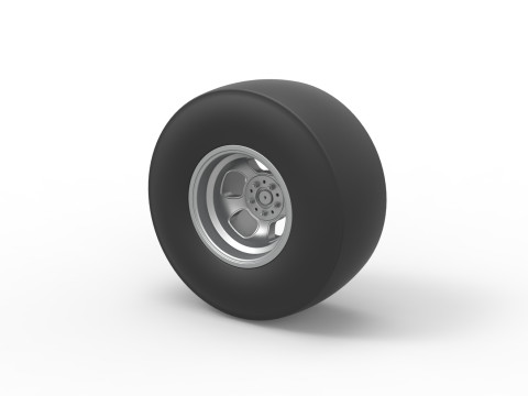 Rear wheel of vintage dragster Version 2 Scale 1 to 25 3D Baskı Modeli