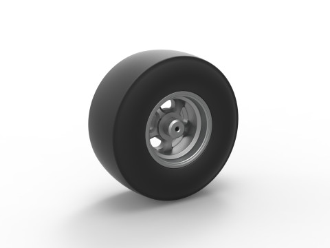 Rear wheel of vintage dragster Version 2 Scale 1 to 25 3D Baskı Modeli