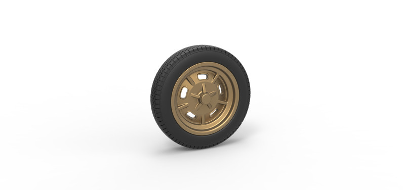 Front wheel of old school dragster Version 3 Scale 1 to 25 3D Baskı Modeli .c4d .max .obj .3ds .fbx .stl .blend 