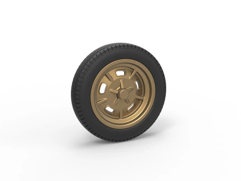 Roda depan dragster jadul Versi 3 Skala 1 sampai 25 Model Cetak 3D