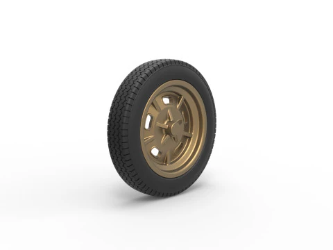 Front wheel of old school dragster Version 3 Scale 1 to 25 3D Print Model