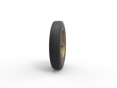Front wheel of old school dragster Version 3 Scale 1 to 25 3D Baskı Modeli