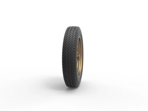 Front wheel of old school dragster Version 3 Scale 1 to 25 3D Print Model