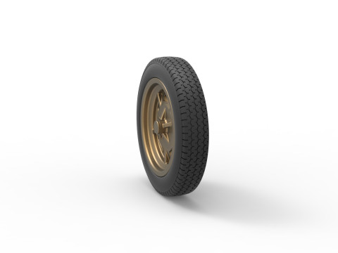 Front wheel of old school dragster Version 3 Scale 1 to 25 3D Baskı Modeli