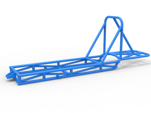 Frame of old school Front engine dragster Version 4 Scale 1 to 25 3D Print Model