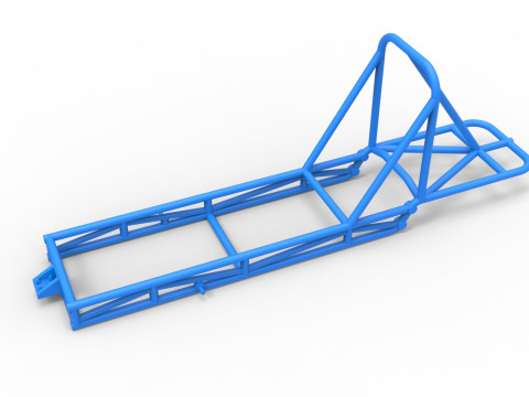 Frame of old school Front engine dragster Version 4 Scale 1 to 25 Model Cetak 3D