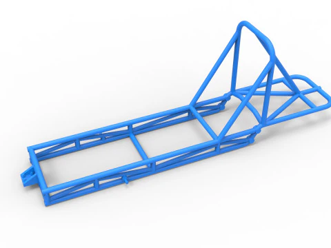 Frame of old school Front engine dragster Version 4 Scale 1 to 25 3D Print Model