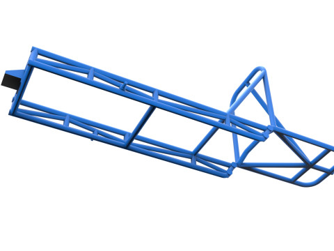 Frame of old school Front engine dragster Version 4 Scale 1 to 25 Model Cetak 3D