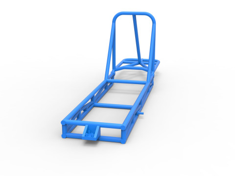 Frame of old school Front engine dragster Version 4 Scale 1 to 25 Model Cetak 3D