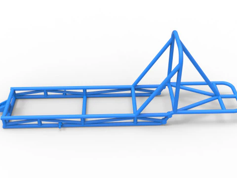 Frame of old school Front engine dragster Version 4 Scale 1 to 25 3D Print Model