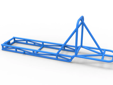 Frame of old school Front engine dragster Version 4 Scale 1 to 25 3D Print Model