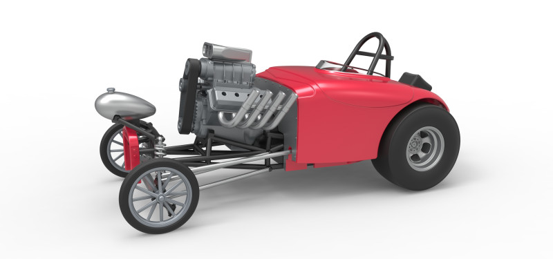 Front engine old school dragster with shell Version 9 Scale 1 to 25 3D Print Model .c4d .max .obj .3ds .fbx .stl .blend