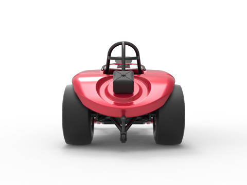 Front engine old school dragster with shell Version 9 Scale 1 to 25 3D Print Model