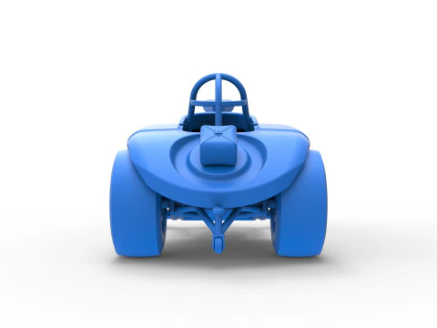 Oldschoolowy dragster z przednim silnikiem i skorupą Wersja 9 Skala od 1 do 25 Model do druku 3D