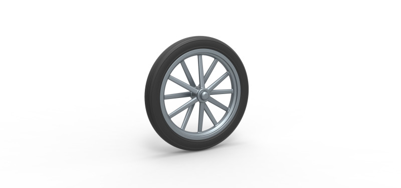 Front wheel of old school dragster Version 4 Scale 1 to 25 3D Print Model .c4d .max .obj .3ds .fbx .stl .blend 