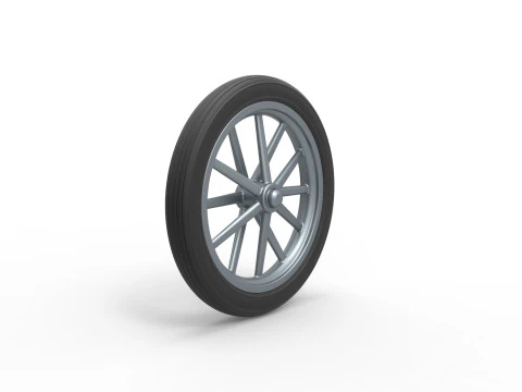 Front wheel of old school dragster Version 4 Scale 1 to 25 3D Print Model