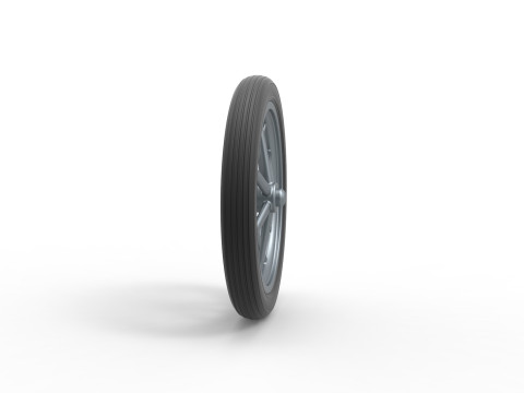 Front wheel of old school dragster Version 4 Scale 1 to 25 3D Print Model