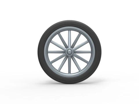 Front wheel of old school dragster Version 4 Scale 1 to 25 3D Print Model