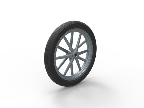 Front wheel of old school dragster Version 4 Scale 1 to 25 3D Print Model