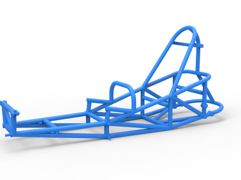 Frame of old school Front engine dragster Version 5 Scale 1 to 25 3D Print Model