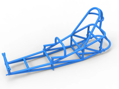 Frame of old school Front engine dragster Version 5 Scale 1 to 25 3D Print Model
