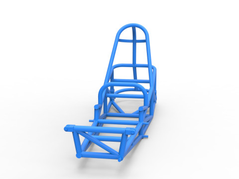 Frame of old school Front engine dragster Version 5 Scale 1 to 25 Modelo de Impressão 3D