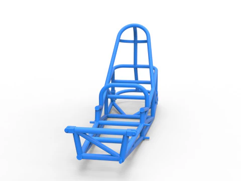 Frame of old school Front engine dragster Version 5 Scale 1 to 25 3D Print Model
