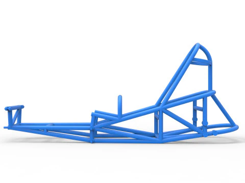 Frame of old school Front engine dragster Version 5 Scale 1 to 25 3D Print Model