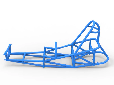 Frame of old school Front engine dragster Version 5 Scale 1 to 25 3D Print Model