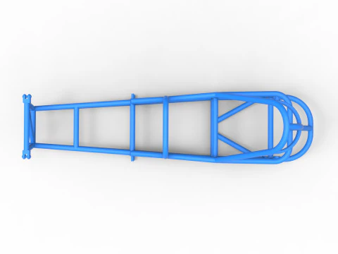Frame of old school Front engine dragster Version 5 Scale 1 to 25 3D Print Model