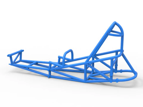 Frame of old school Front engine dragster Version 5 Scale 1 to 25 3D Print Model
