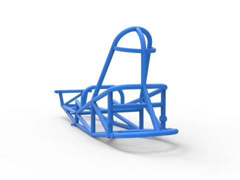 Frame of old school Front engine dragster Version 5 Scale 1 to 25 3D Print Model