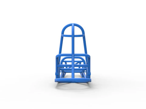 Frame of old school Front engine dragster Version 5 Scale 1 to 25 3D Print Model