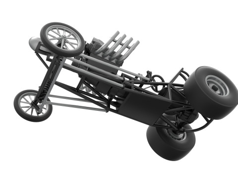 Vintage Front engine dragster Base Version 2 Scale 1 to 25 Modelo de Impressão 3D