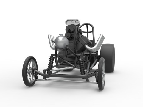 Vintage Front engine dragster Base Version 2 Scale 1 to 25 Modelo de Impressão 3D