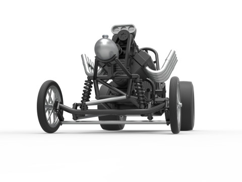 Vintage Front engine dragster Base Version 2 Scale 1 to 25 Modelo de Impressão 3D
