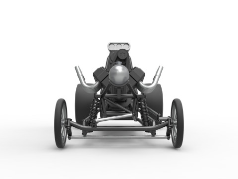 Vintage Front engine dragster Base Version 2 Scale 1 to 25 Modelo de Impressão 3D