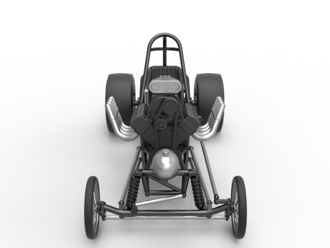Vintage Front engine dragster Base Version 2 Scale 1 to 25 Modelo de Impressão 3D