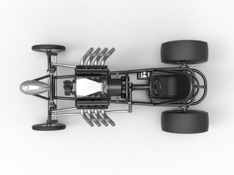 Vintage Front engine dragster Base Version 2 Scale 1 to 25 Modelo de Impressão 3D
