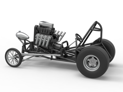 Vintage Front engine dragster Base Version 2 Scale 1 to 25 Modelo de Impressão 3D