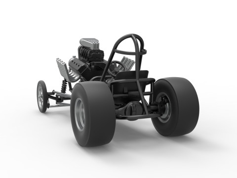 Vintage Front engine dragster Base Version 2 Scale 1 to 25 Modelo de Impressão 3D