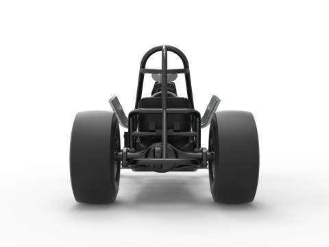 Vintage Front engine dragster Base Version 2 Scale 1 to 25 Modelo de Impressão 3D