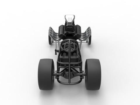 Vintage Front engine dragster Base Version 2 Scale 1 to 25 Modelo de Impressão 3D