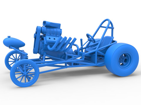 Vintage Front engine dragster Base Version 2 Scale 1 to 25 Modelo de Impressão 3D
